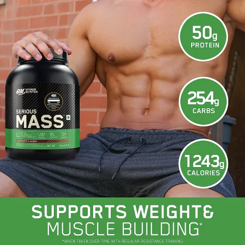 Optimum Nutrition: Serious Mass Weight Gainer Powder - 3kg - Chocolate