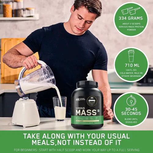 Optimum Nutrition: Serious Mass Weight Gainer Powder - 1kg - Chocolate