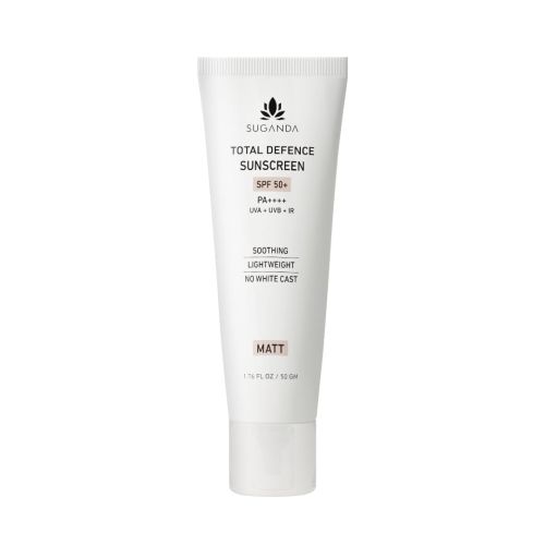 Suganda: Total Defence Sunscreen SPF 50 PA++++ for UVA, UVB & IR Protection & No White Cast - 50g