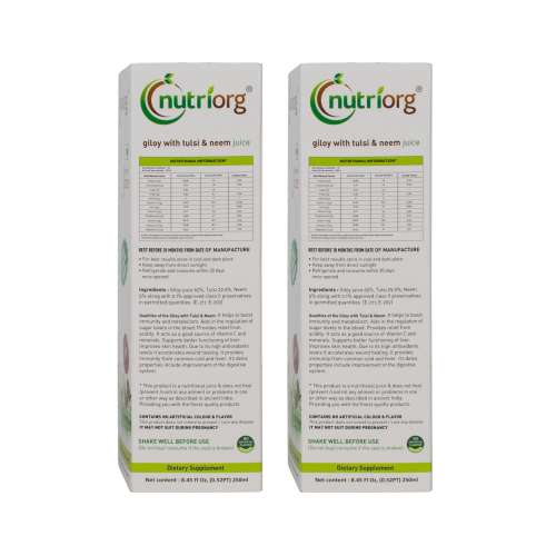 Nutriorg: Giloy Neem Tulsi Juice - 250 ml ( Pack of 2)