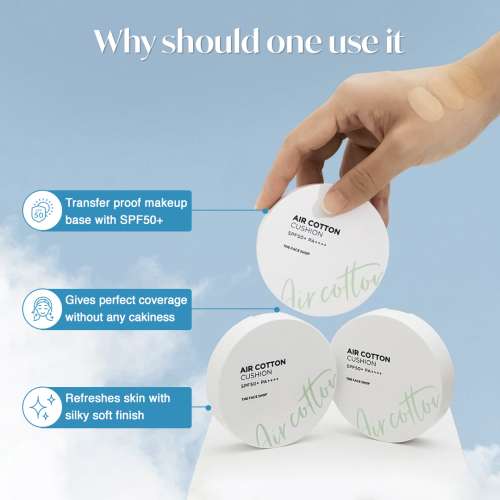 The Face Shop: Air Cotton Cushion SPF50+ PA++++ (203 Beige)