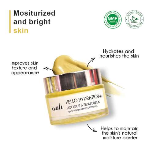 AULI: Hello Hydration Licorice and Fenugreek Multivitamin Gel Cream - 60gm