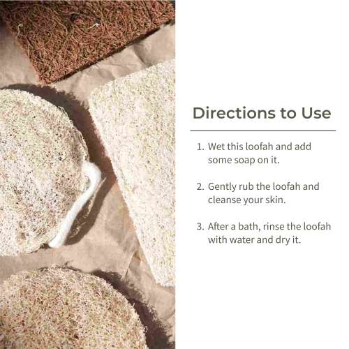 Ecotyl: Body Loofah | For Gentle Exfoliation | Natural Loofah | Set of 2