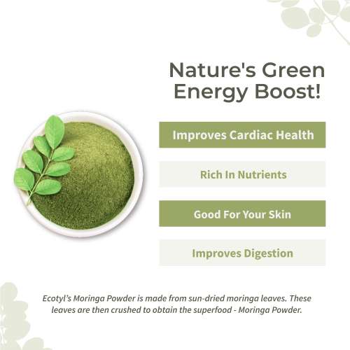 Ecotyl: Moringa Leaf Powder | Natural Multi-Vitamin | Good for Hair & Skin | 150g