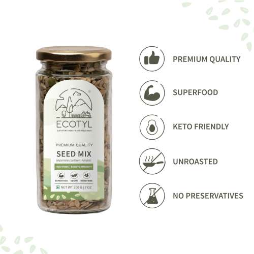 Ecotyl: Seed Mix | Sunflower, Pumpkin, and Watermelon Seeds | Unroasted | 200g
