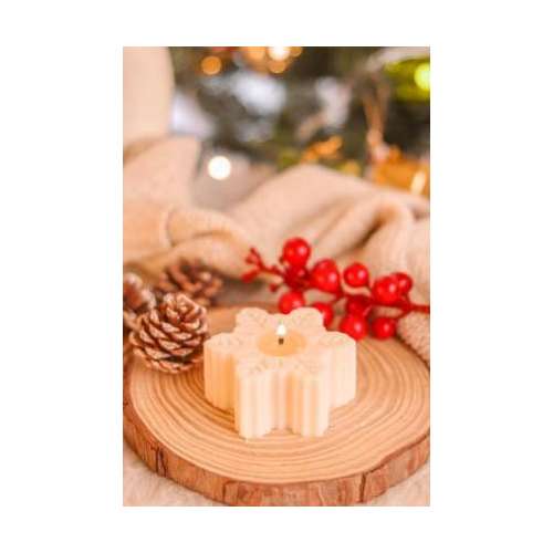 The Umbrella Store: Snowflake Soy Candle -White -1 pc