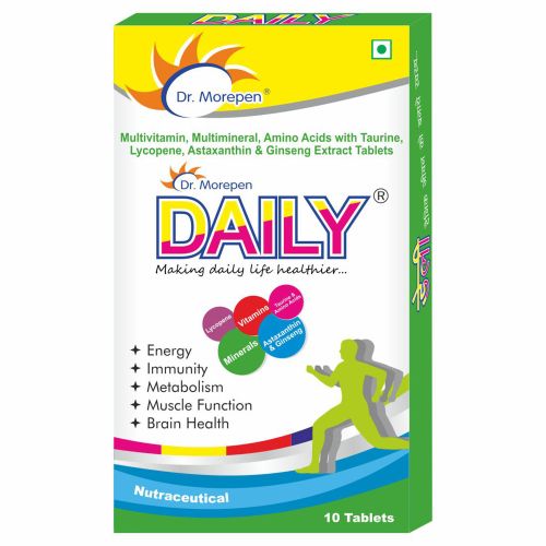 Dr. Morepen: Daily Multivitamin Tablets for Women & Men, Multivitamins & Minerals Supplement - 10 Veg Tablets