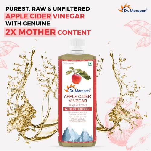 Dr. Morepen: Apple Cider Vinegar With 2x Mother for Weight Management, Immunity, Skin & Hair, Raw, Unfiltered & Unpasteurized - 500ml
