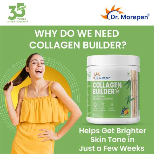 Dr. Morepen: Biotin+ Advanced for Hair Growth, Glowing Skin & Healthy Nails - 60 Veg Tablets  &  Dr. Morepen Natural Collagen Builder, Orange-berry Flavour - 250gm