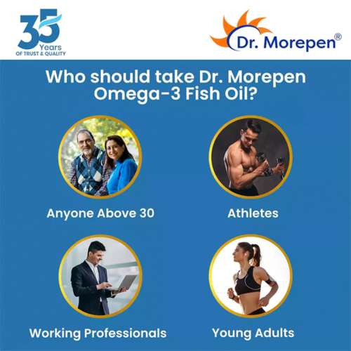 Dr. Morepen: Multivitamins for Men with Omega 3 & Herbs for Energy & Immunity Boost - 60 Veg Tablets and Omega 3 Deep Sea Fish Oil Triple Strength for Healthy Heart, Brain & Joints, 1250mg with 900mg DHA & EPA - 30 Softgels