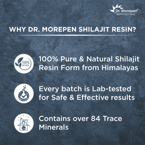 Dr. Morepen: Natural & Pure Shilajit Resin, Ayurvedic Energy Booster & Stamina Enhancer - 15gm and Testo Boost for Men, Testosterone Booster Tablets - 60 Veg Tablets