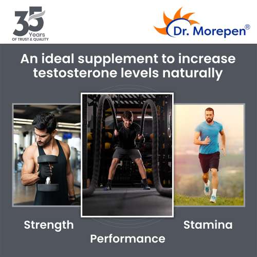 Dr. Morepen: Natural & Pure Shilajit Resin, Ayurvedic Energy Booster & Stamina Enhancer - 15gm and Testo Boost for Men, Testosterone Booster Tablets - 60 Veg Tablets