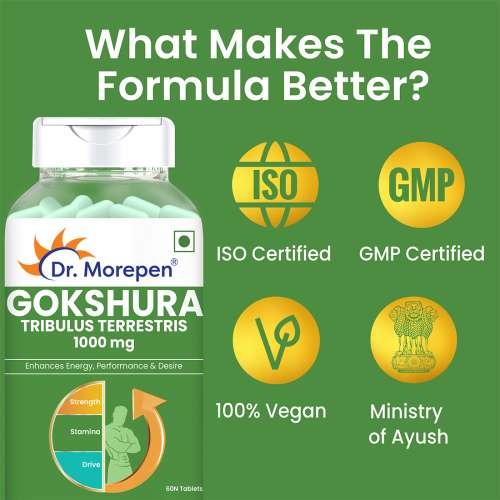 Dr. Morepen: Gokshura Tablets for Men - 60 Veg Tablets Pack of 2