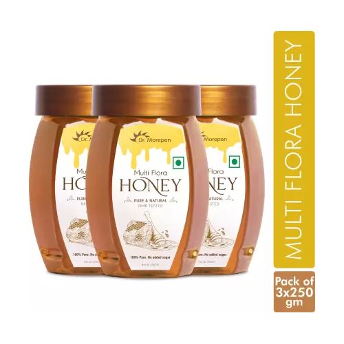 Dr. Morepen: Natural & Pure Multi Flora Honey NMR Tested - 250gm Pack of 3