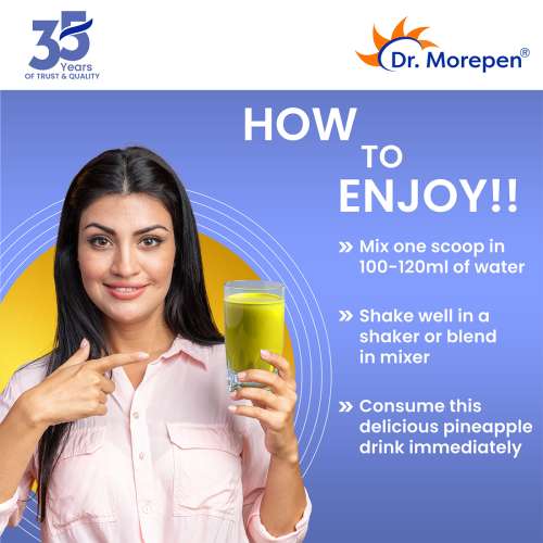 Dr. Morepen: Skin Collagen Protein Powder With Hyaluronic Acid, Vitamin C, Sesabania & Biotin For Healthy Skin | Pineapple Flavour | 250g Pack of 2