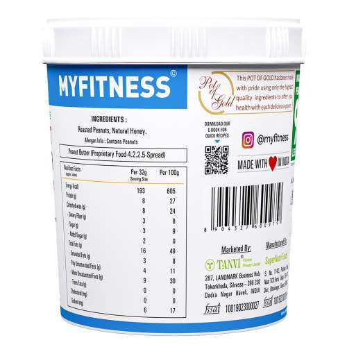 MYFITNESS: Natural Crunchy Peanut Butter - 1250g