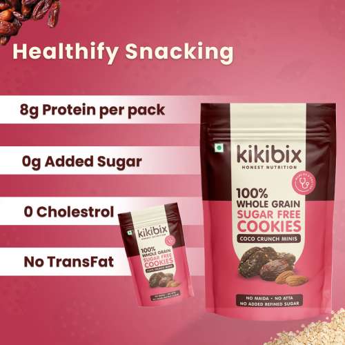 Kikibix: Date Almond Mini Cookies- Pack of 2 (80 gm each)