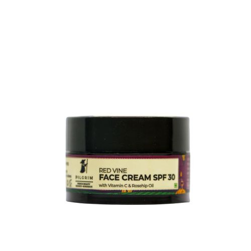Pilgrim: Mini- Red Vine Face Cream SPF 30 With Vitamin C & Rosehip Oil (PA+++) ( 5 Gm ) ( Mini / Small Pack / Sample )