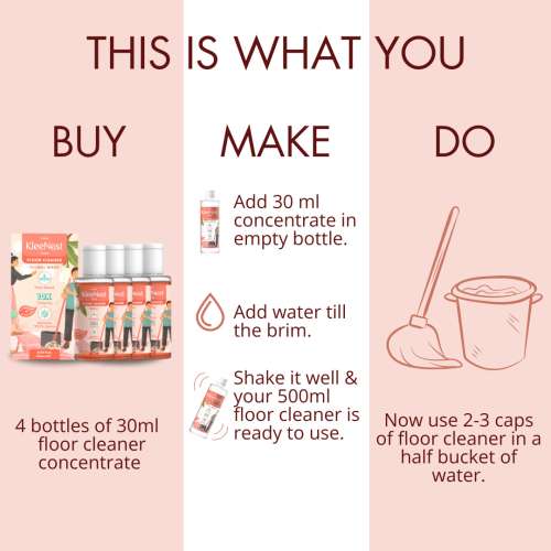 Kleenest: Floral Wave Floor Cleaner liquid concentrate Starter Kit - 1.5L
