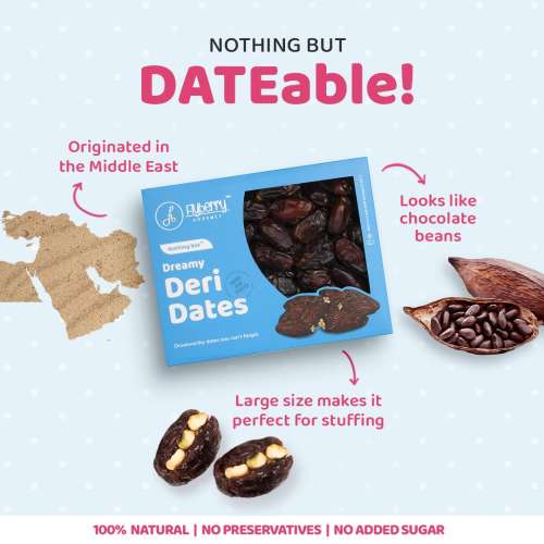Flyberry Gourmet: Deri Dates (Khajoor/Khajur), 800g | 100% Natural | Rich in Calcium, Iron and Potassium | Instant Energy