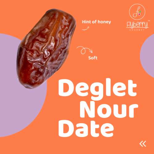 Flyberry Gourmet: Deglet Nour Dates (Khajoor/Khajur), 200g | 100% Natural | Rich in Calcium, Iron and Potassium | Instant Energy