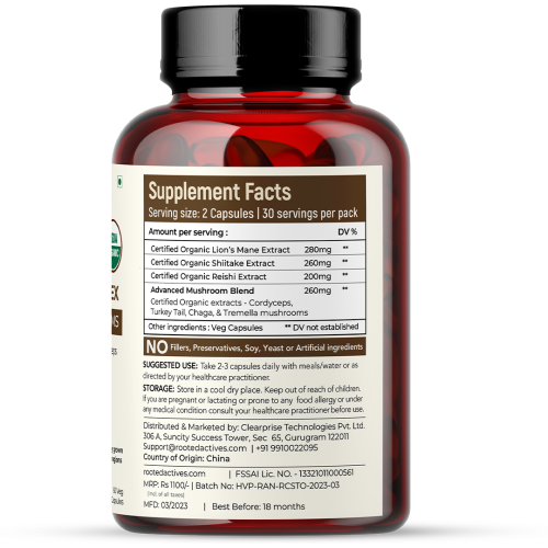 Rooted Active Naturals: Siberian Chaga mushroom Extract  (60 g) |Blood Sugar, Heart & Immunity. USDA Organic, 35% Beta Glucans Rooted Active Naturals: Siberian Chaga mushroom Extract  (60 g) |Blood Sugar, Heart & Immunity. USDA Organic, 35% Beta Glucans
