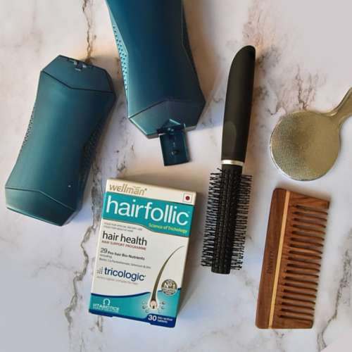 Wellman: Hairfollic Hair Supplements For Men | Vegetarian 30 Tablets