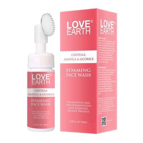 Love Earth: Centella Asiatica & Licorice Foaming Face Wash White Love Earth: Centella Asiatica & Licorice Foaming Face Wash White