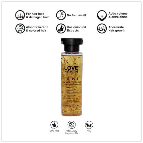 Love Earth: 10 In 1 Hair Growth Oil Yellow