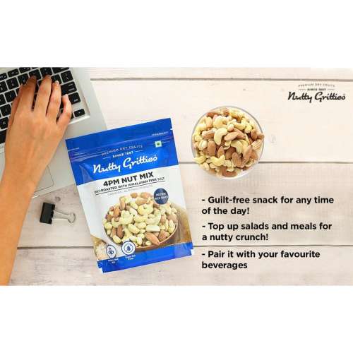 Nutty Gritties: 4PM Nut Mix, Dry-Roasted with Himalayan Pink Salt - 200g