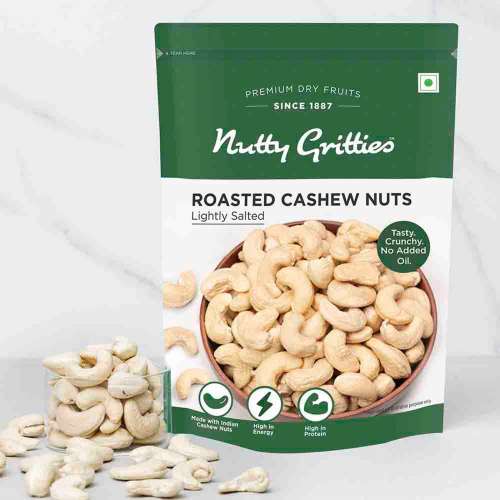 Nutty Gritties: Roasted Cashews, Lightly Salted and Dry Roasted Healthy Snack - 200g