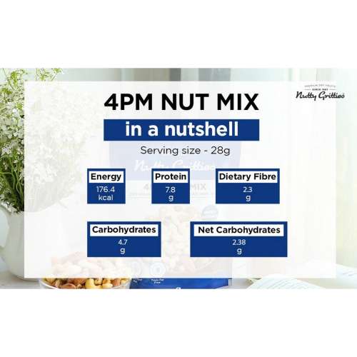Nutty Gritties: 4PM Nut Mix, Dry-Roasted with Himalayan Pink Salt - 200g