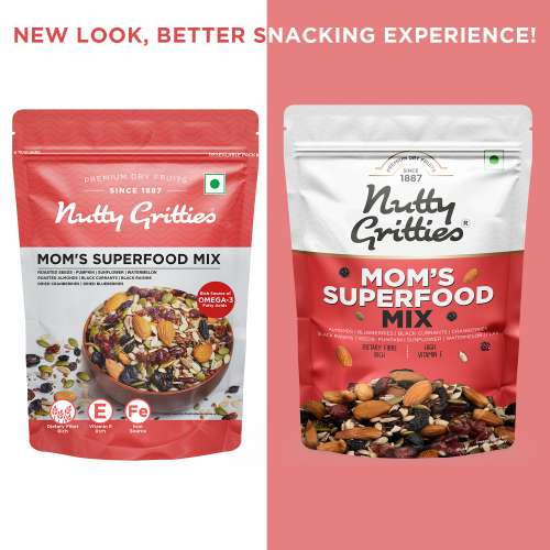 Nutty Gritties: Mom's Superfood Mix, Roasted Seeds, Berries and Nuts Mix - 200g