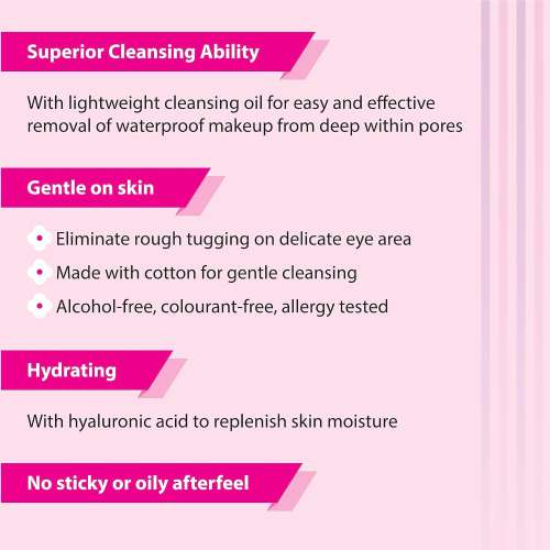 Biore: Makeup Remover Cleansing Oil Cotton Facial Sheets Moist & Hydrating