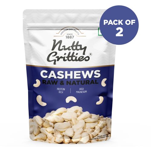 Nutty Gritties: Cashew Nuts, Whole Jumbo in size W240 - 400g (2 Pack of 200g each)
