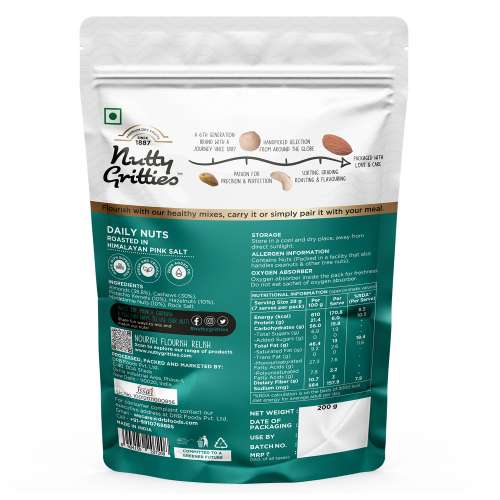 Nutty Gritties: Daily Nuts Roasted in Himalayan Pink Salt - 200g