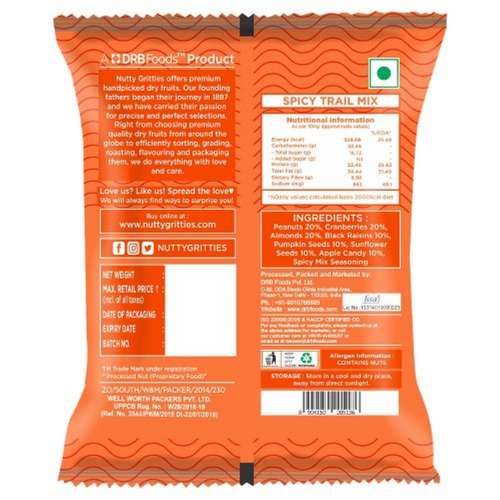 Nutty Gritties: Spicy Trail Mix -240g (10 Pack of 24g each)