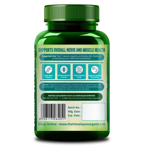 Vlado's Himalayan Organics: Highly Absorbable Magnesium Glycinate | Support Overall Nerve And Muscle Health | Strong Bones For Men & Women - 120 Vegetable Capsules