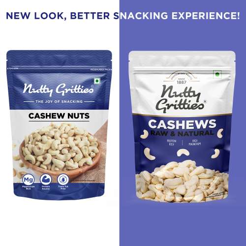 Nutty Gritties: Cashew Nuts, Whole Jumbo in size W240 - 400g (2 Pack of 200g each)