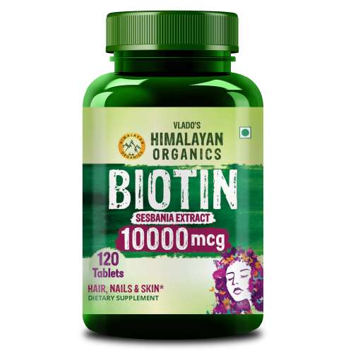 Vlado's Himalayan Organics: Biotin 10,000Mcg for Hair Growth- 120 tablets
