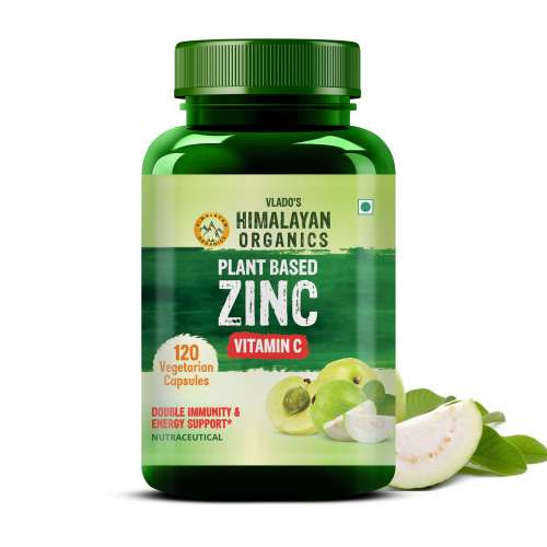 Vlado's Himalayan Organics: Plant Based Zinc with Vitamin C | Builds Immunity & Anti Inflammation || 120 Veg Capsules