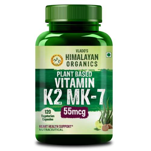 Vlado's Himalayan Organics: Vlado's Himalayan Organics Plant-Based Vitamin K2 MK- 7 Supplement Supports Stronger Bone & Heart Health I 55 MCG / Serving - k2 supplements for Men & Women - 120 Veg Capsules