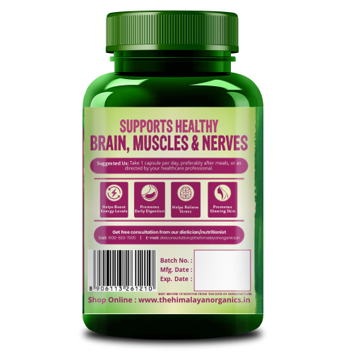 Vlado's Himalayan Organics: Plant Based B-Complex Vitamins B12, B1, B2, B3, B5, B6, B9 and Biotin for Metabolism, Hair and Energy- 60 Veg Capsules