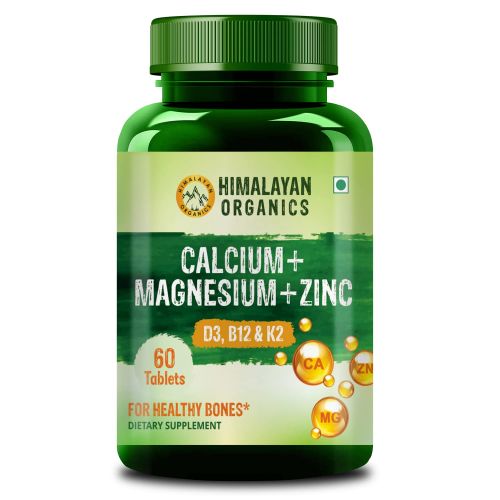 Vlado's Himalayan Organics: Calcium Magnesium Zinc Vitamin D3 & B12- 60 Vegetarian Tablets