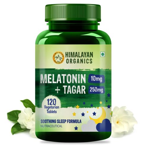 Vlado's Himalayan Organics: Melatonin 10mg + Tagar 250mg | Potent Sleep Aid Formula | 120 Veg Tablets