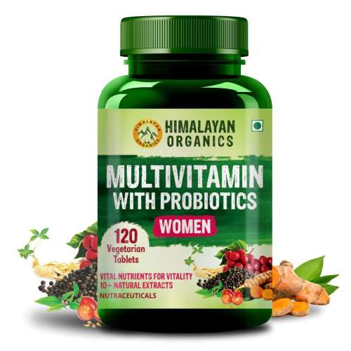Vlado's Himalayan Organics: Multivitamin with Probiotics for Women | 120 Veg Tabs | 60 + Natural Extracts, Essential Vitamins & Minerals |Vitamin D3, B12, Calcium, Curcumin & Biotin