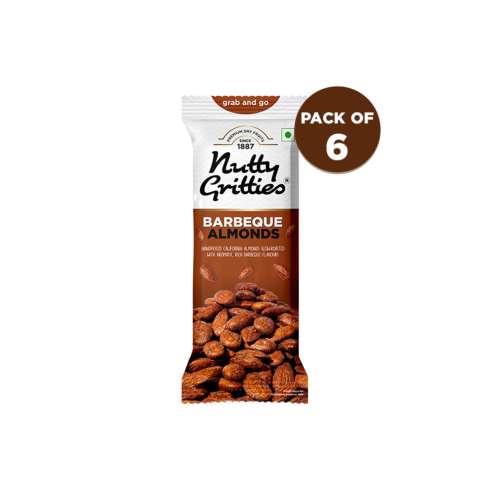 Nutty Gritties: Barbeque Almonds ( Pack of 6 x 40g each) - 240g