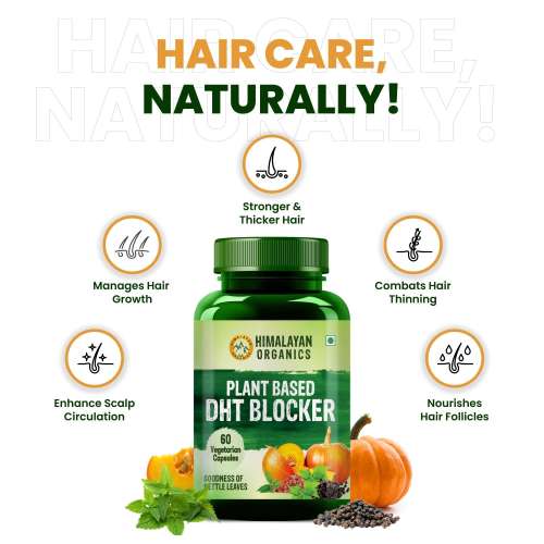 Vlado's Himalayan Organics: Plant Based DHT Blocker | Nettle Extract | 60 Veg Capsules