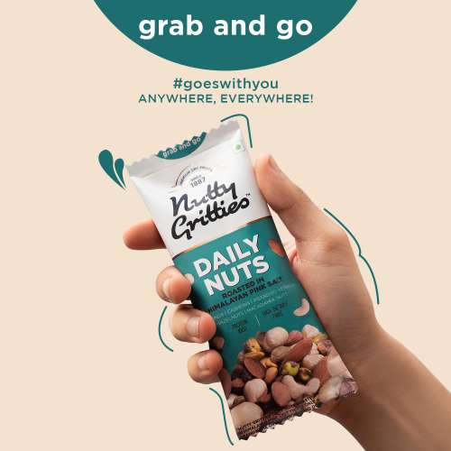 Nutty Gritties: Daily Nuts Roasted in Himalayan Pink Salt (Pack of 6 x 35g each) -210g