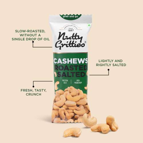 Nutty Gritties: Cashews Roasted Lightly Salted (Pack 6 x 40g each) - 240g